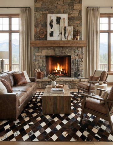 5' 9 x 8' 1 Cowhide - Patchwork Rug