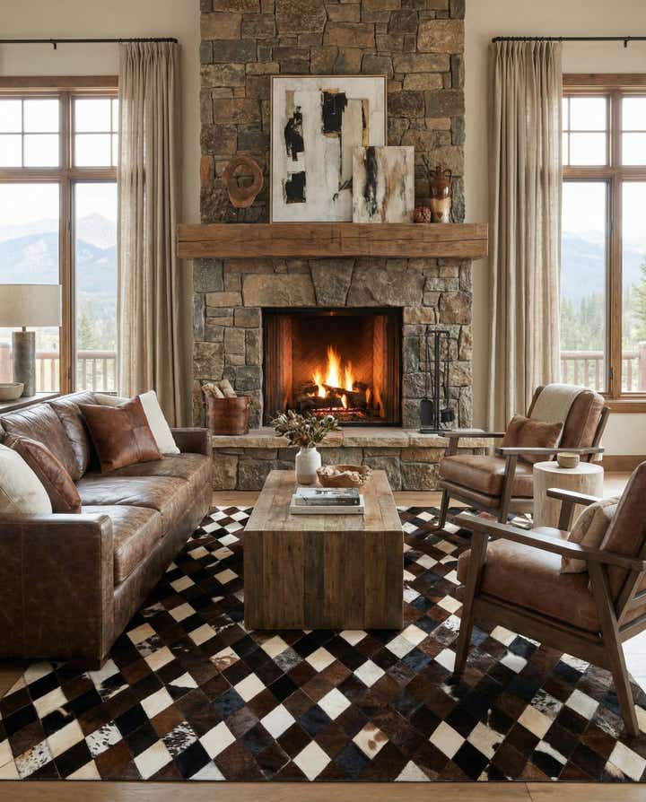 5' 9 x 8' 1 Cowhide - Patchwork Rug