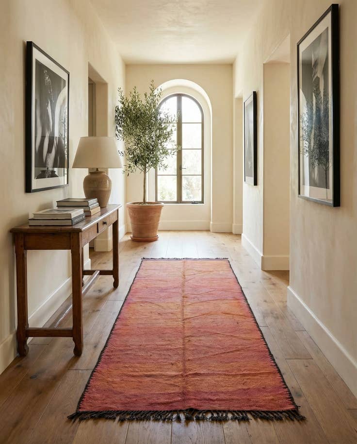 Detail image of 6' 2 x 13' 2 Hand Knotted Moroccan Wool Runner Rug