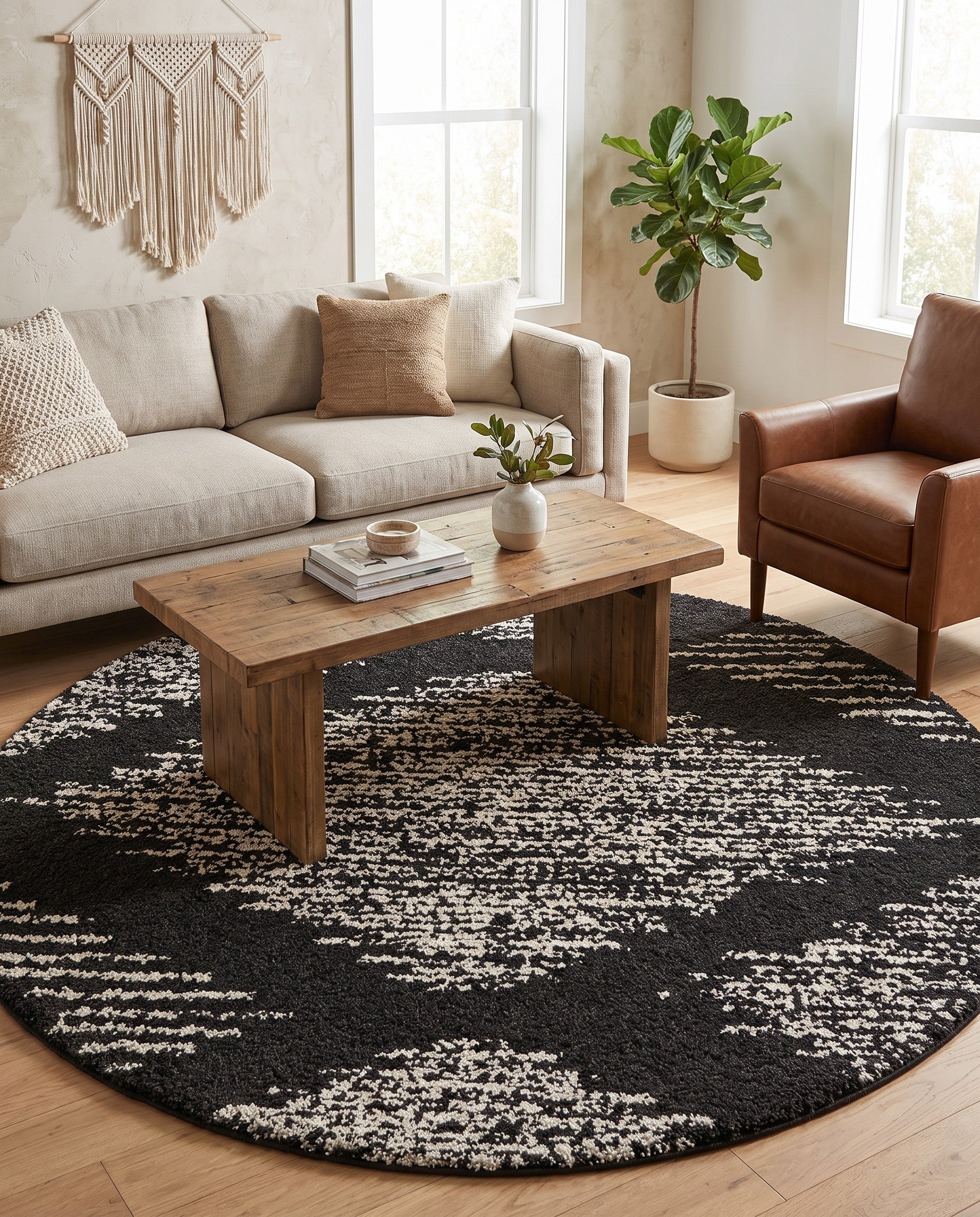 6' x 6' Serenity Shag Round Rug