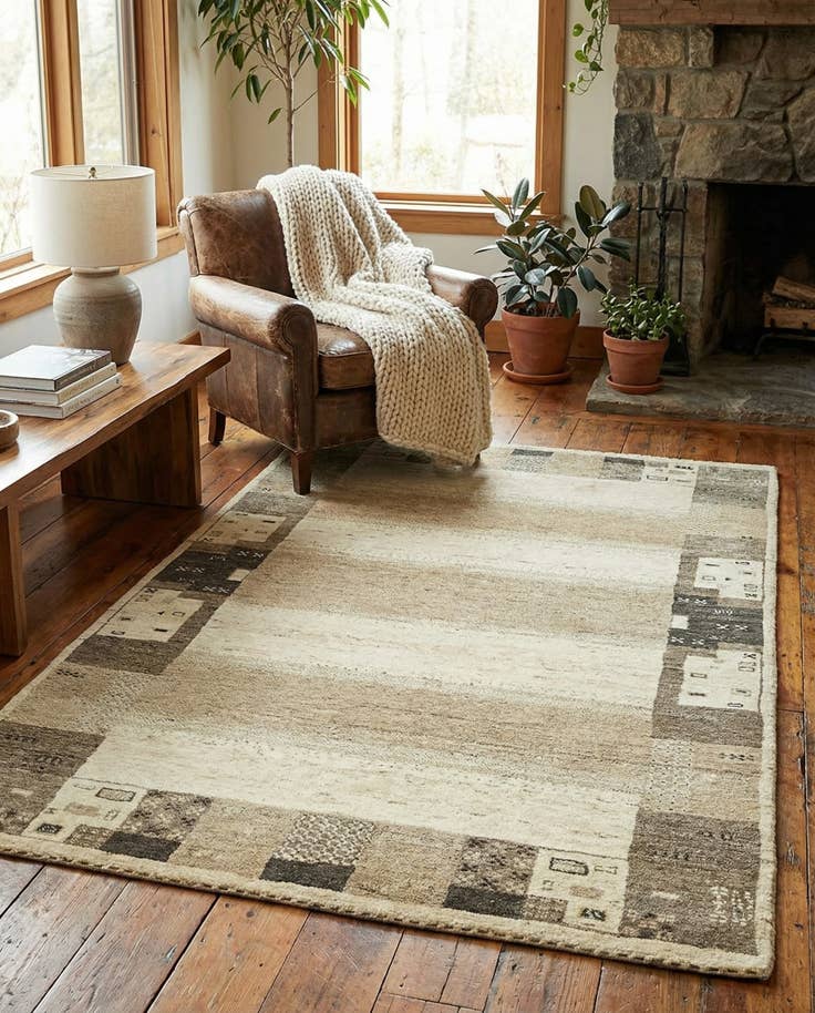 Detail image of 4' x 6' 2 Hand Knotted Kashkuli Gabbeh Wool Rug