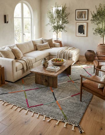 8' x 11' 6 Hand Knotted Moroccan Wool Rug