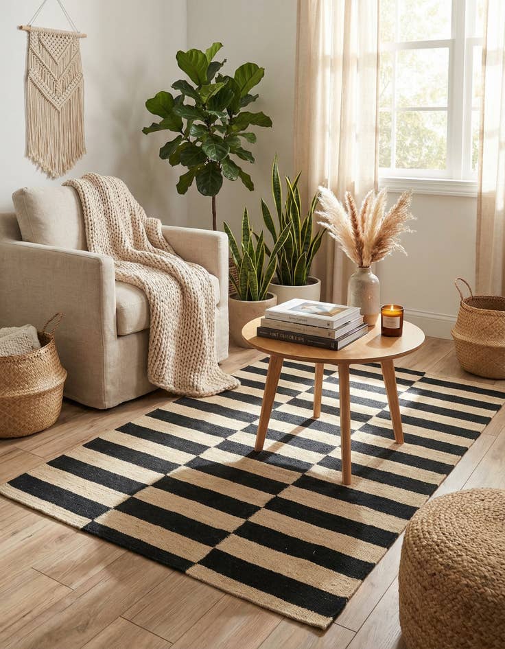 Detail image of 2' 7 x 3' 9  Hand Woven Kilim Modern Wool Rug