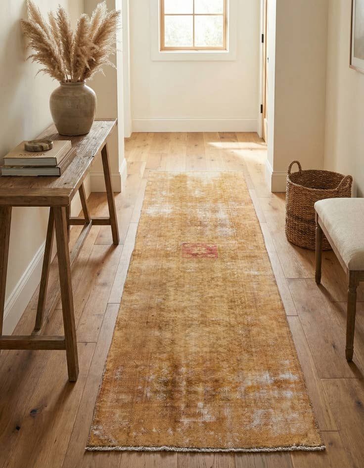 Detail image of 2' 6 x 8' 6  Hand Knotted Ultra Vintage Persian Wool Runner Rug