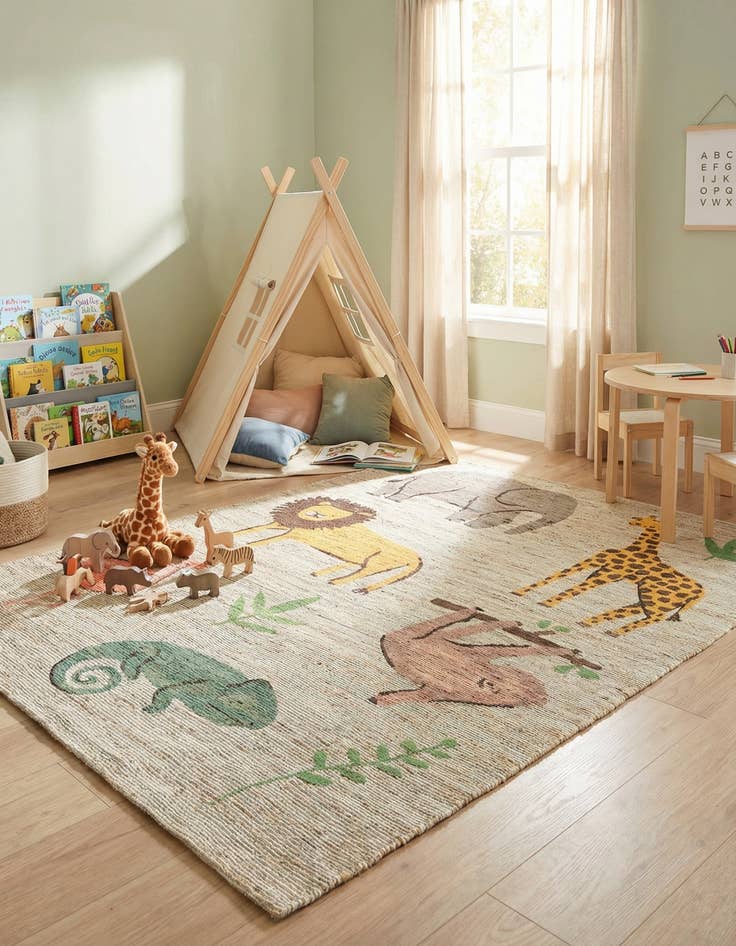 Detail image of 9' x 12'  Hand Woven Chenille Jute Rug