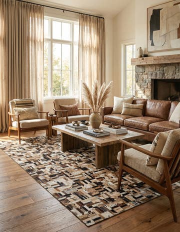 5' x 7' 11 Cowhide - Patchwork Rug