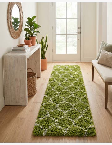 2' 7 x 10' Trellis Shag Runner Rug