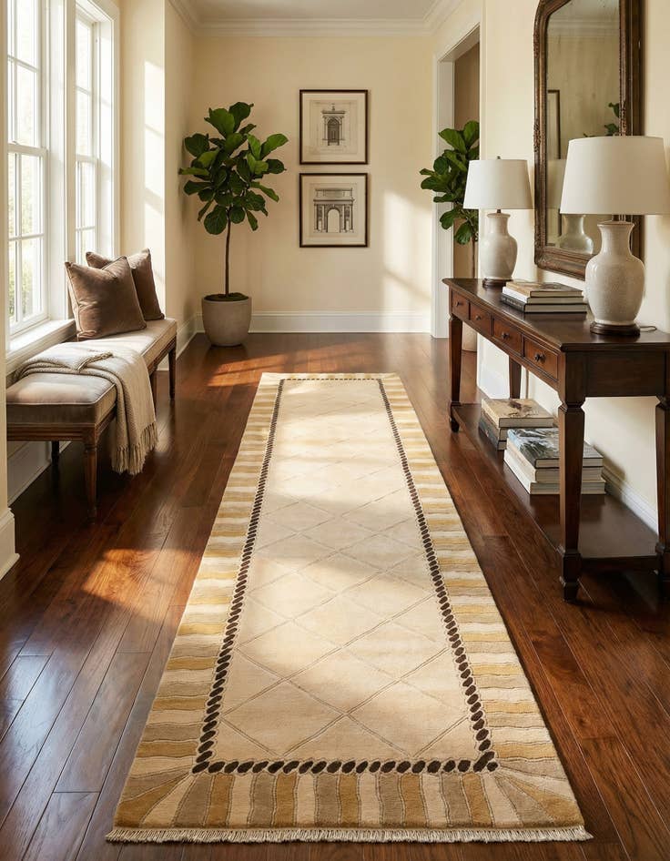 Detail image of  3' 4 x 13' 8  Hand Knotted Darya Wool Runner Rug