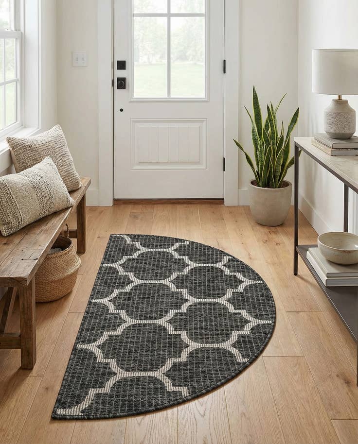 Detail image of 2' 2 x 3' 7 Easy-Clean Trellis Indoor / Outdoor Hearth Rug
