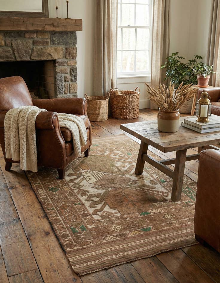 Detail image of  4' x 6' 3  Hand Woven Sumak Wool Rug