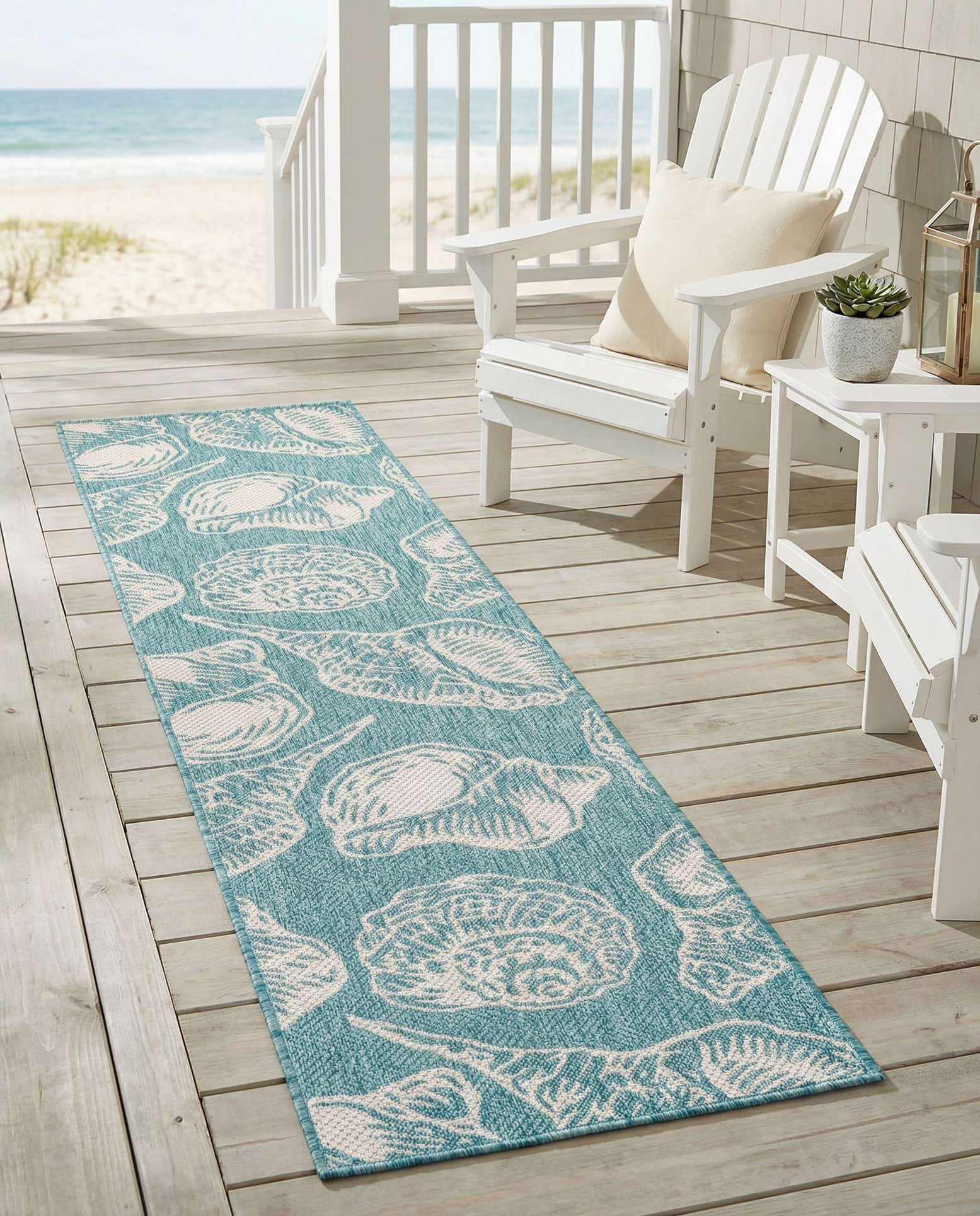2' x 8' Easy-Clean Coastal Indoor / Outdoor Runner Rug