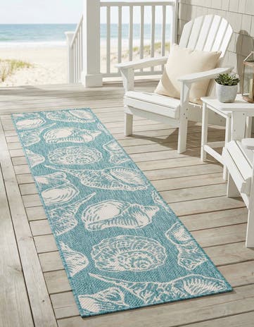2' x 8' Easy-Clean Coastal Indoor / Outdoor Runner Rug