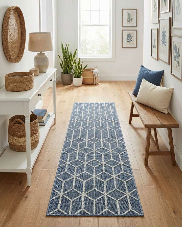 2' x 8' Easy-Clean Lattice Indoor / Outdoor Runner Rug