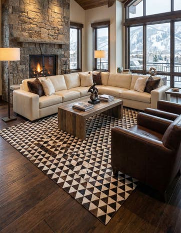8' 1 x 10' Cowhide Stocks Rug