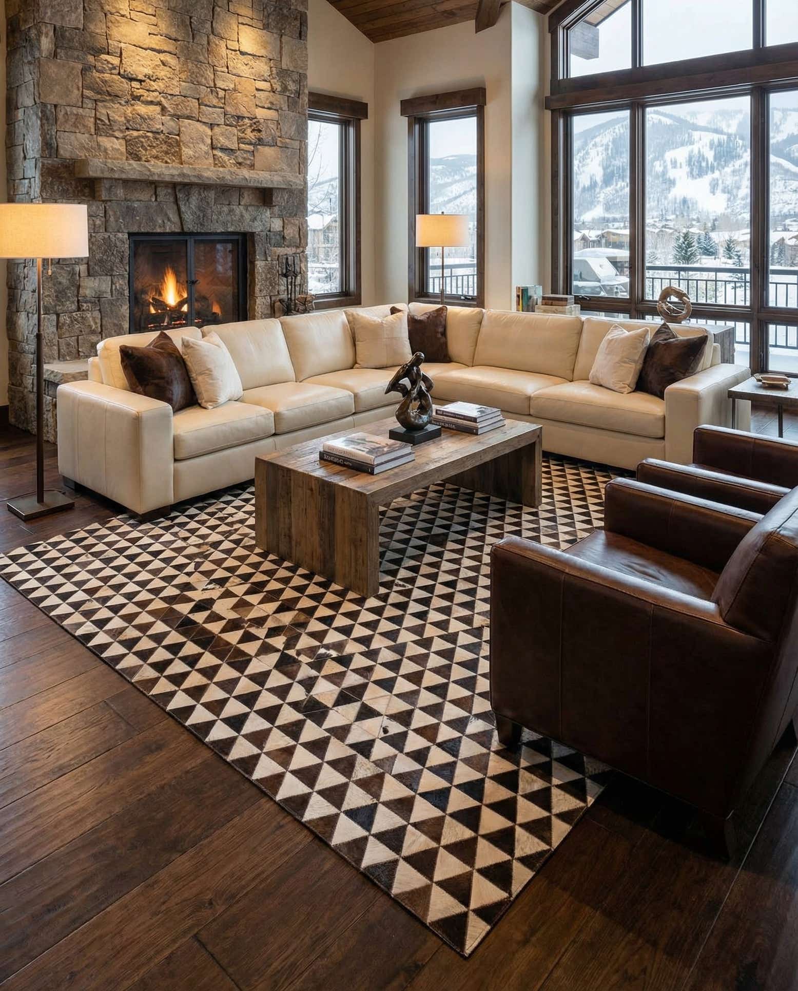 8' 1 x 10' Cowhide Stocks Rug