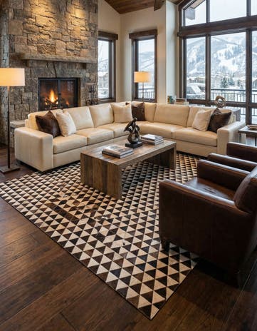 8' 1 x 10' Cowhide Stocks Rug