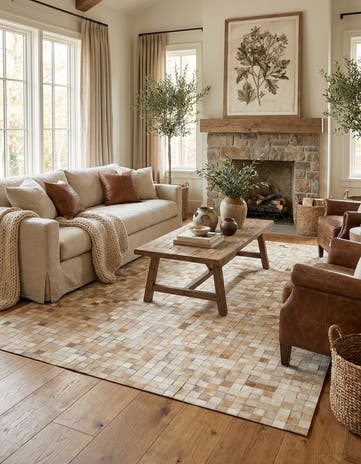 5' 1 x 8' 1 Cowhide - Patchwork Rug