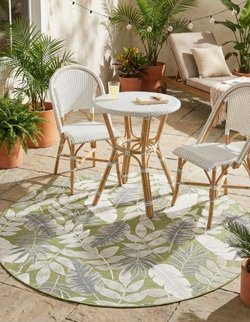 8' 2 x 8' 2 Easy-Clean Botanical Indoor / Outdoor Round Rug