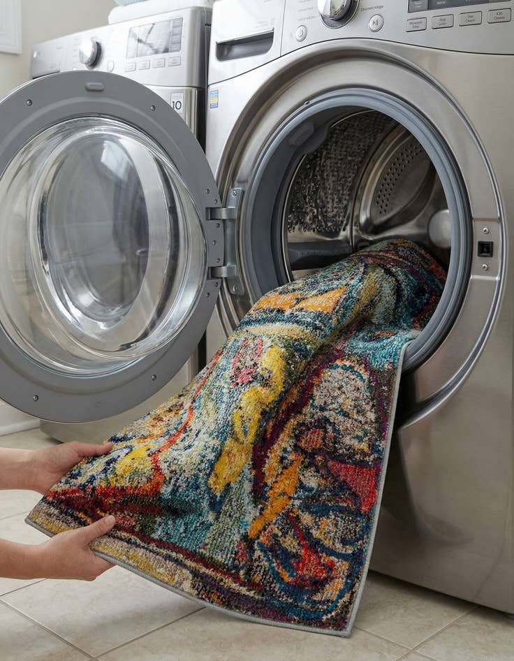 Detail image of 2' x 6'  Washable Haerfest Runner Rug