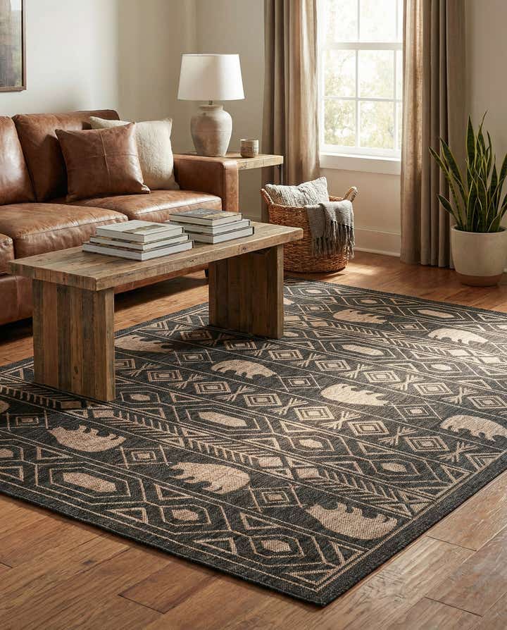 5' 3 x 8' Easy-Clean Southwestern Indoor / Outdoor Rug