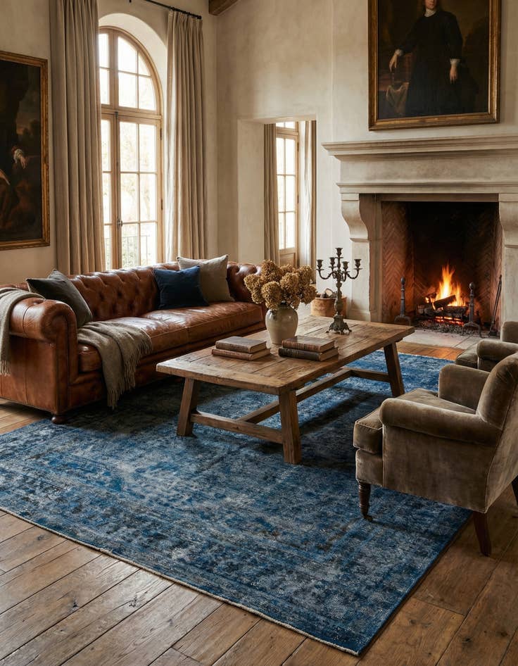 Detail image of  9' 3 x 12'  Hand Knotted Ultra Vintage Persian Wool Rug