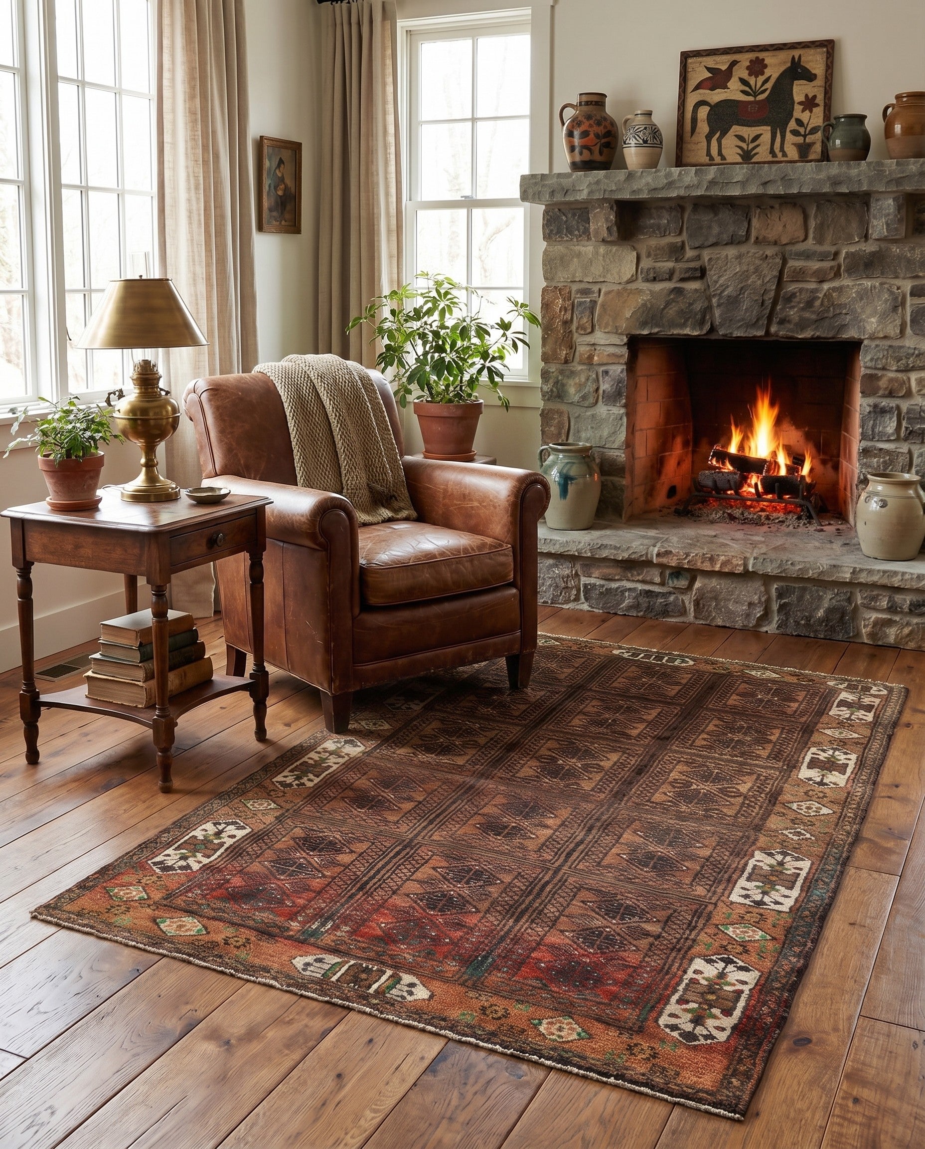3' 2 x 4' 10 Hand Knotted Balouch Persian Wool Rug