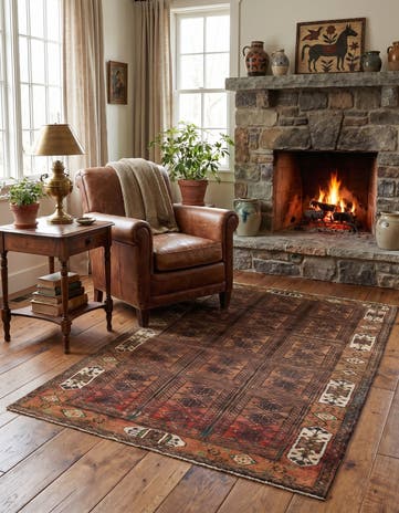 3' 2 x 4' 10 Hand Knotted Balouch Persian Wool Rug