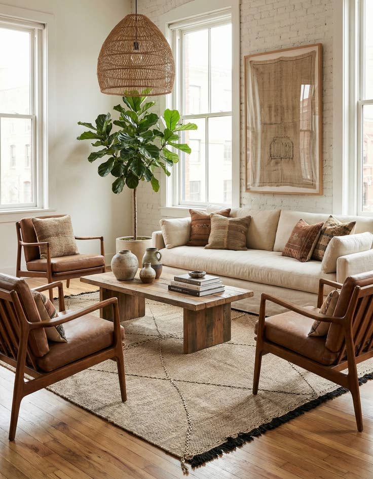 Detail image of 6' 9 x 9' 7  Hand Knotted Moroccan Wool Rug