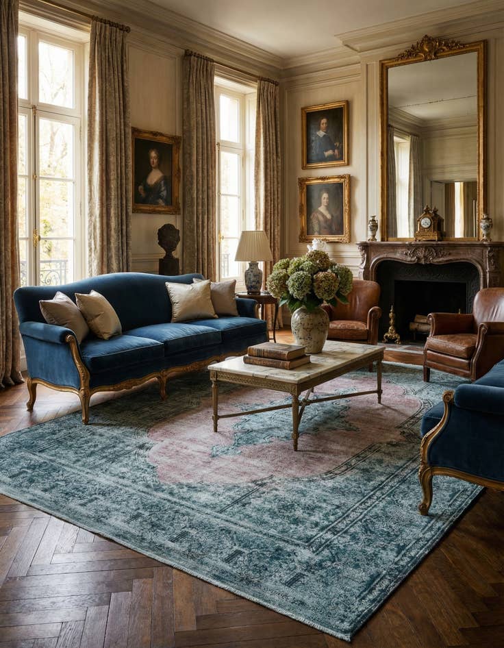 Detail image of 8' 10 x 12' 9 Vintage Royal Wool Rug