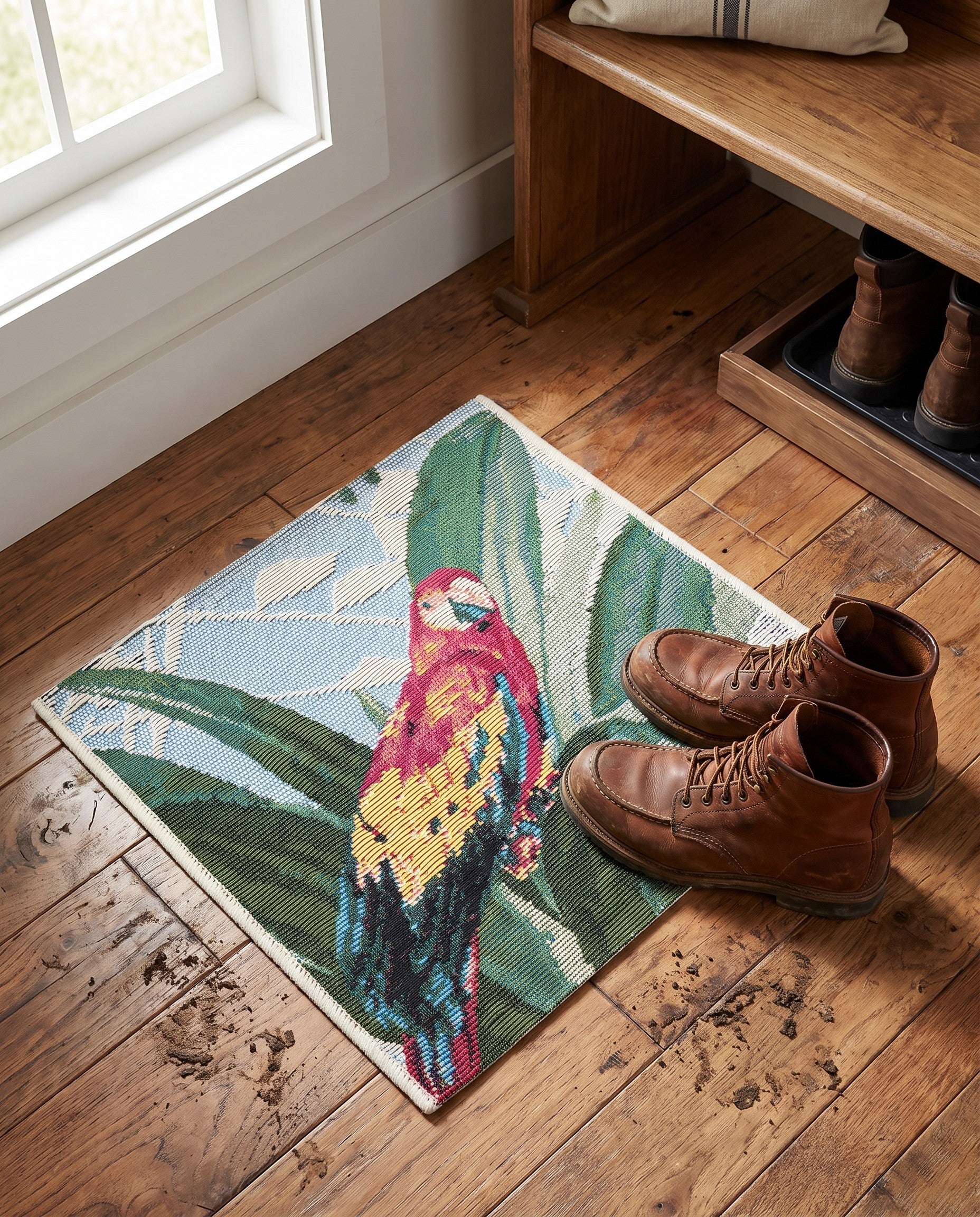 1' 4 x 1' 4 Easy-Clean Botanical Indoor / Outdoor Sample Rug