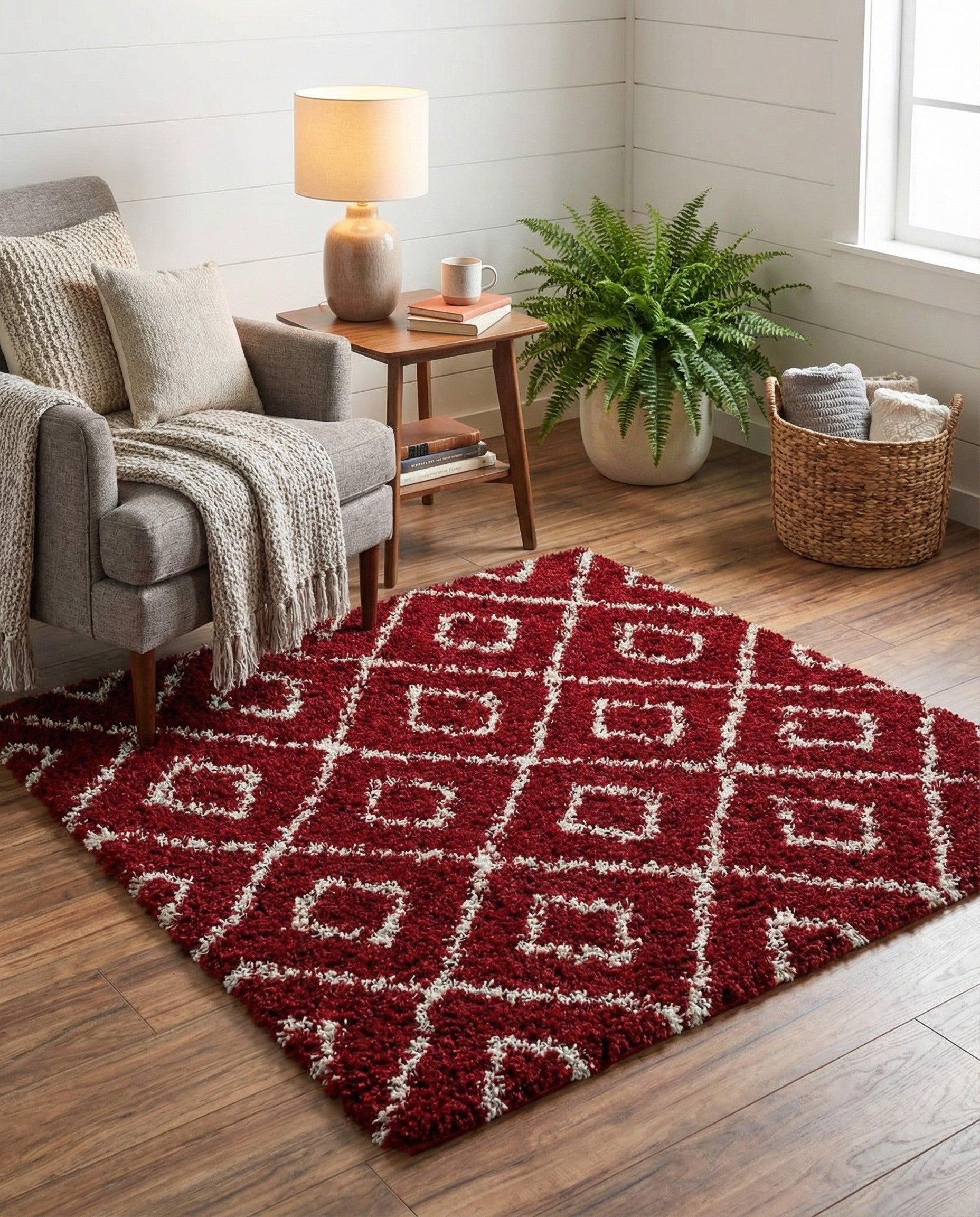  3' 3 x 3' 3 Lattice Shag Square Rug