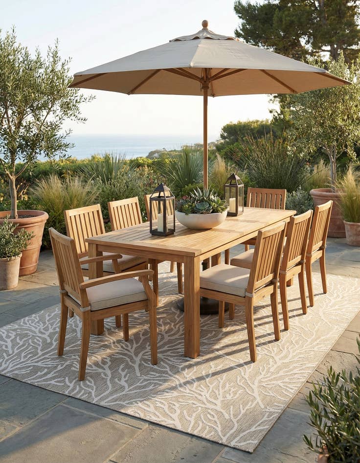 Detail image of 10' x 14'  Washable Coastal Indoor / Outdoor Rug