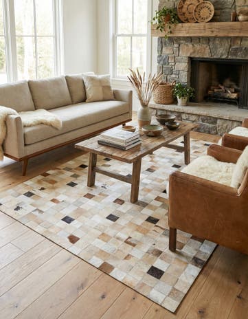 5' 1 x 7' 10 Cowhide Stocks Rug
