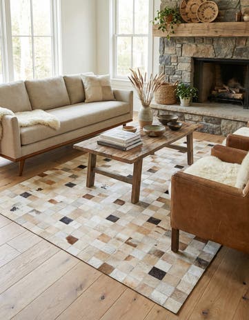 5' 1 x 7' 10 Cowhide Stocks Rug