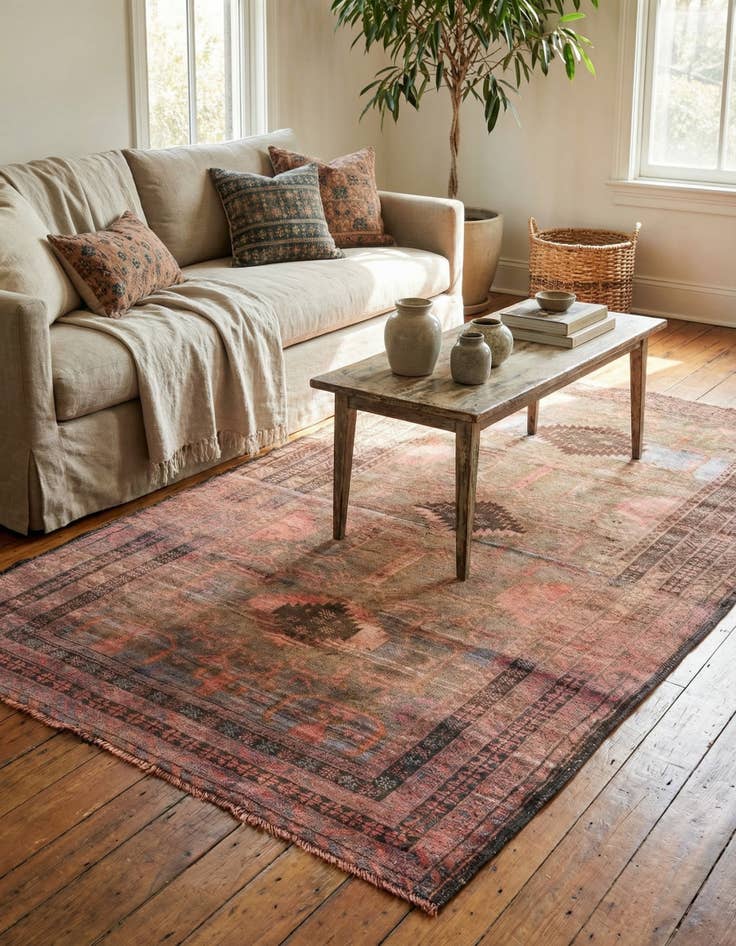 Detail image of 3' 8 x 6' 10  Hand Knotted Ultra Vintage Persian Wool Rug