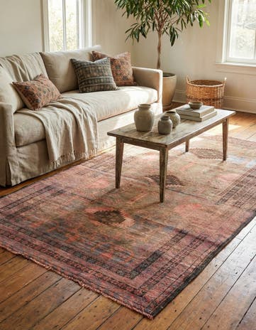 3' 8 x 6' 10 Hand Knotted Ultra Vintage Persian Wool Rug