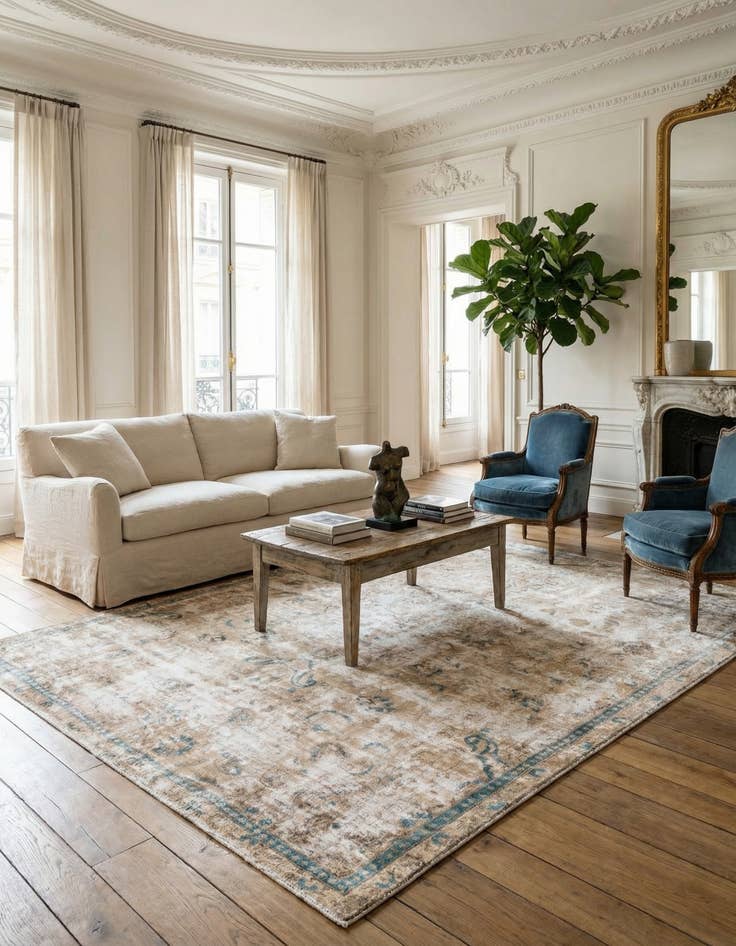 Detail image of  7' x 10' 2  Hand Knotted Ultra Vintage Persian Wool Rug