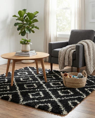  4' x 4' Lattice Shag Square Rug