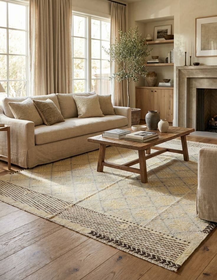 Detail image of 8' 8 x 12' 5  Hand Knotted Darya Wool Rug