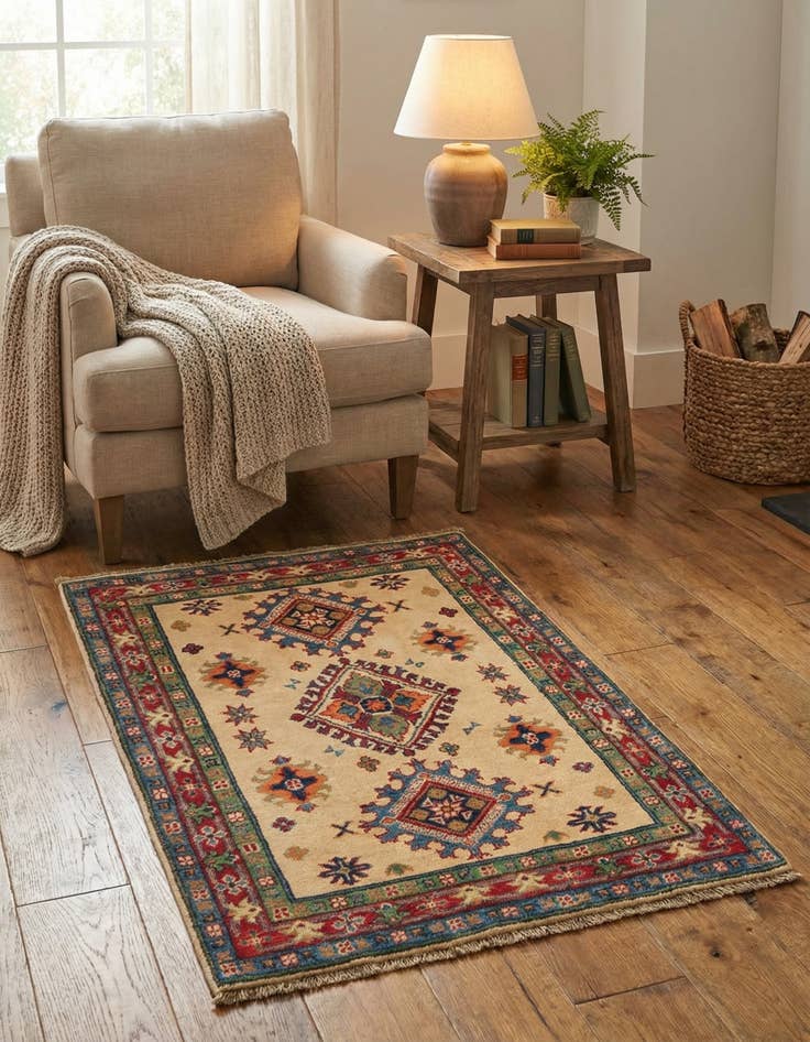 Detail image of 2' 8 x 4' 1  Hand Knotted Kazak Rug