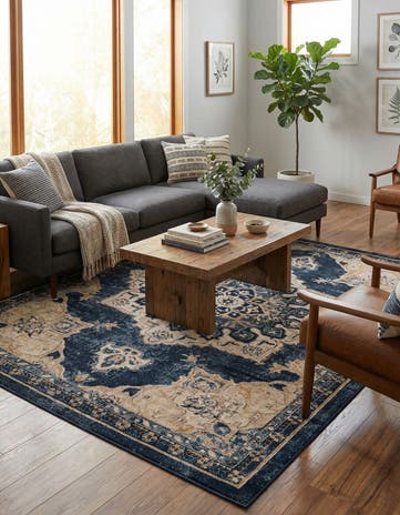 Navy Blue Eden Rug