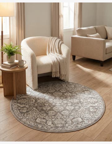 Jill Zarin Gray Uptown Central Park Round Rug