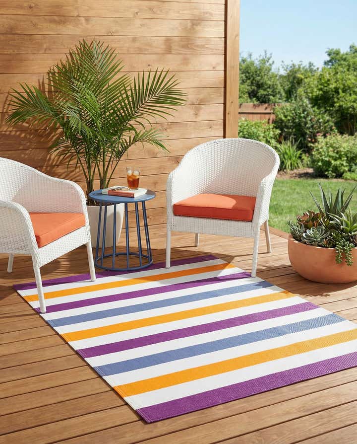 4' x 6' Easy-Clean Modern Indoor / Outdoor Rug