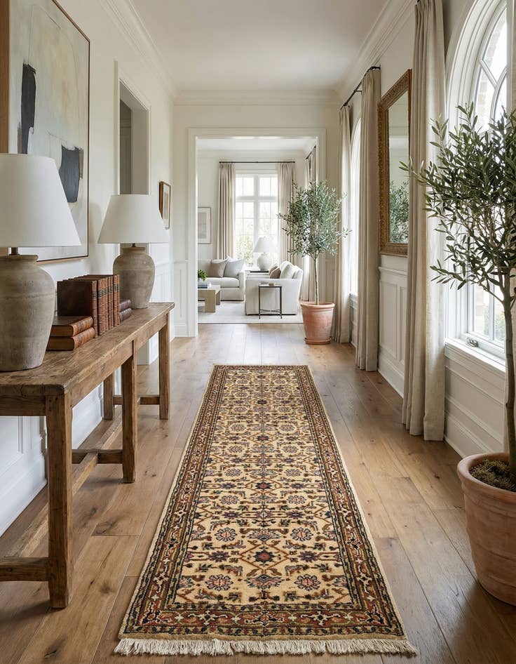 Detail image of 3' x 10' 10  Hand Knotted Farahan Wool Runner Rug