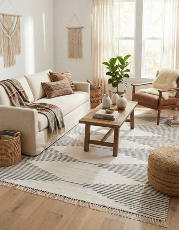 White Hand Woven Chindi Cotton Rug