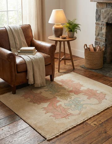 3' 8 x 4' 8 Hand Knotted Oushak Wool Rug