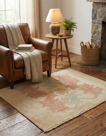 3' 8 x 4' 8 Hand Knotted Oushak Wool Rug