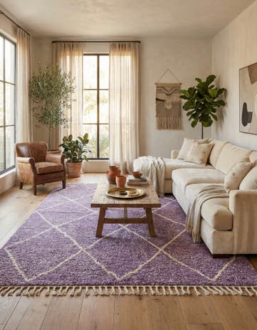 7' x 9' 8 Hand Knotted Moroccan Wool Rug