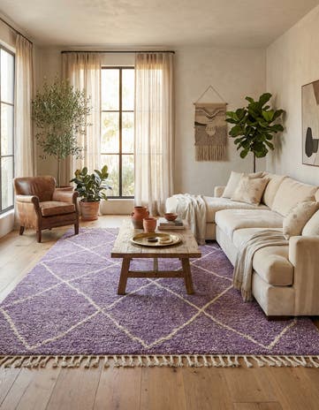 7' x 9' 8 Hand Knotted Moroccan Wool Rug