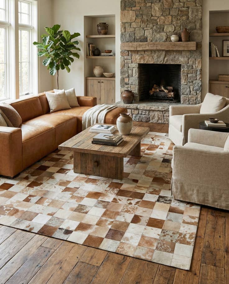 Detail image of 8' 1 x 10' Cowhide - Patchwork Rug
